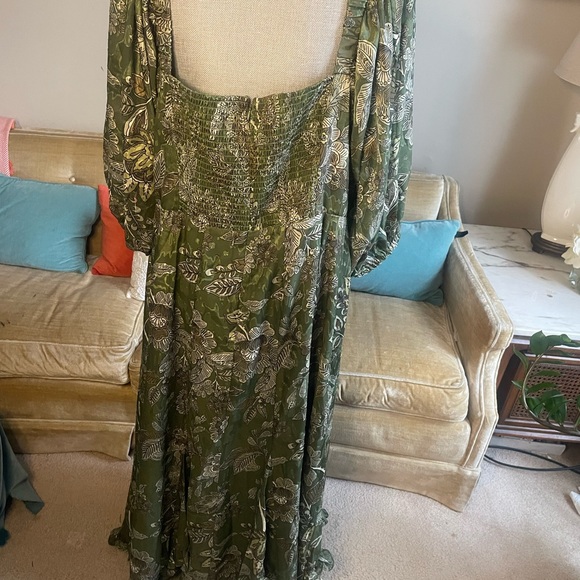 Hutch Printed Twist-Front Puff-Sleeve Ruffle-Hem Dress - Picture 5 of 8